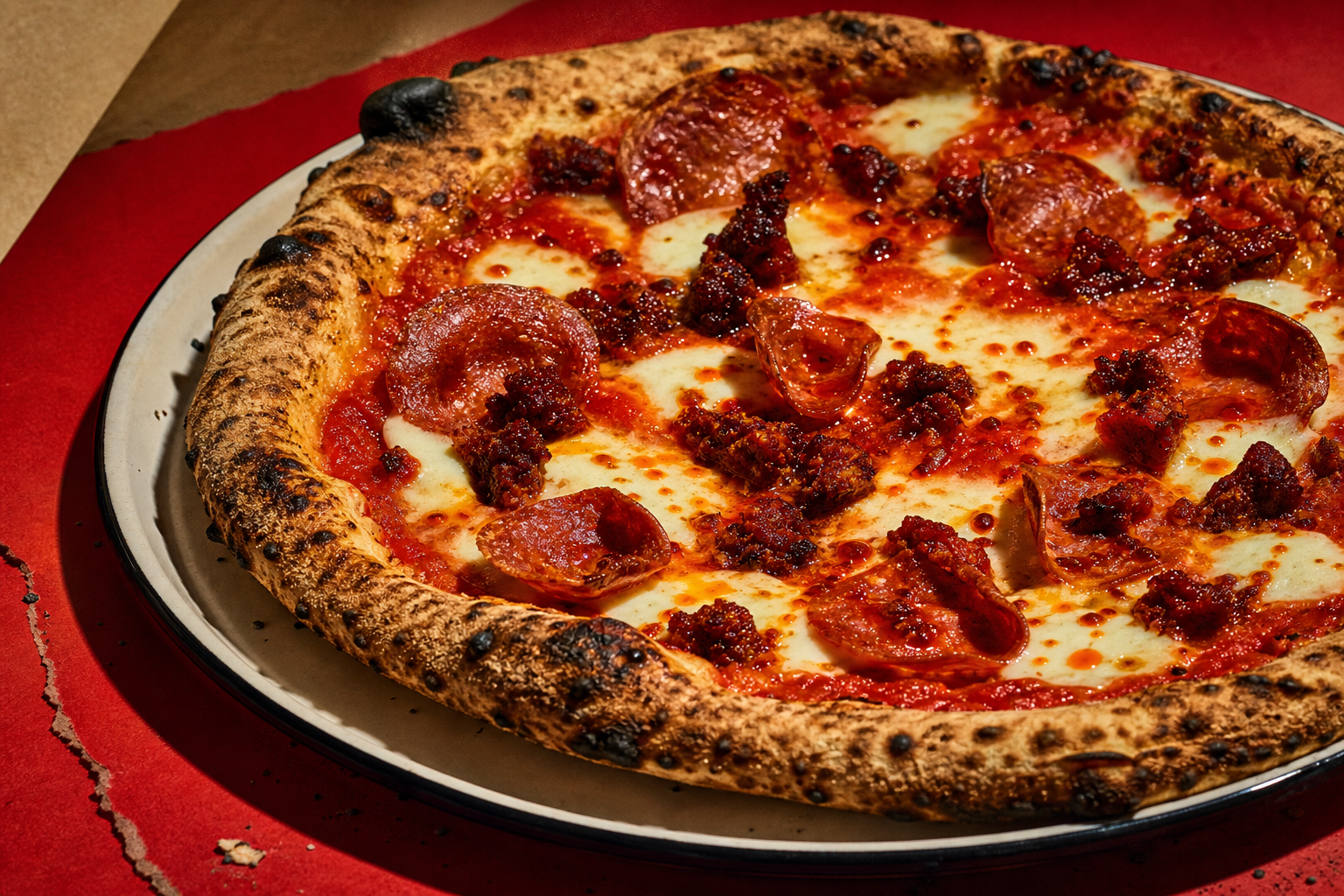 Pizza épicée à la nduja et au pepperoni